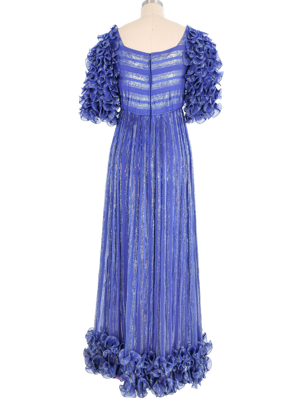 Alfred Bosand Metallic Chiffon Gown