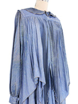 Fong Leng Metallic Blue Pleated Skirt Ensemble Suit arcadeshops.com