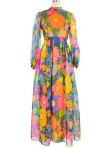 Wilson Folmar Rainbow Floral Organza Gown Dress arcadeshops.com