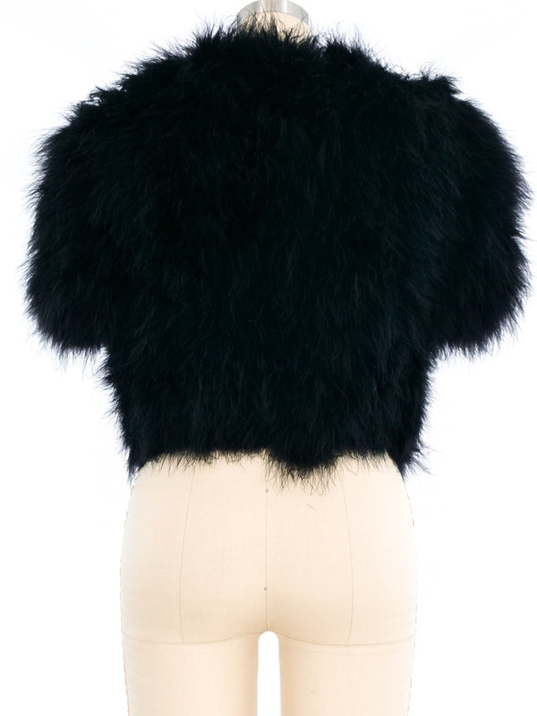 Sonia Rykiel Black Marabou Feather Jacket Jacket arcadeshops.com