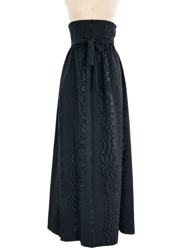 Black Moire Maxi Skirt Bottom arcadeshops.com