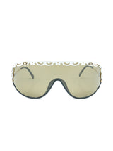 Christian Dior White Framed Shield Sunglasses Accessory arcadeshops.com