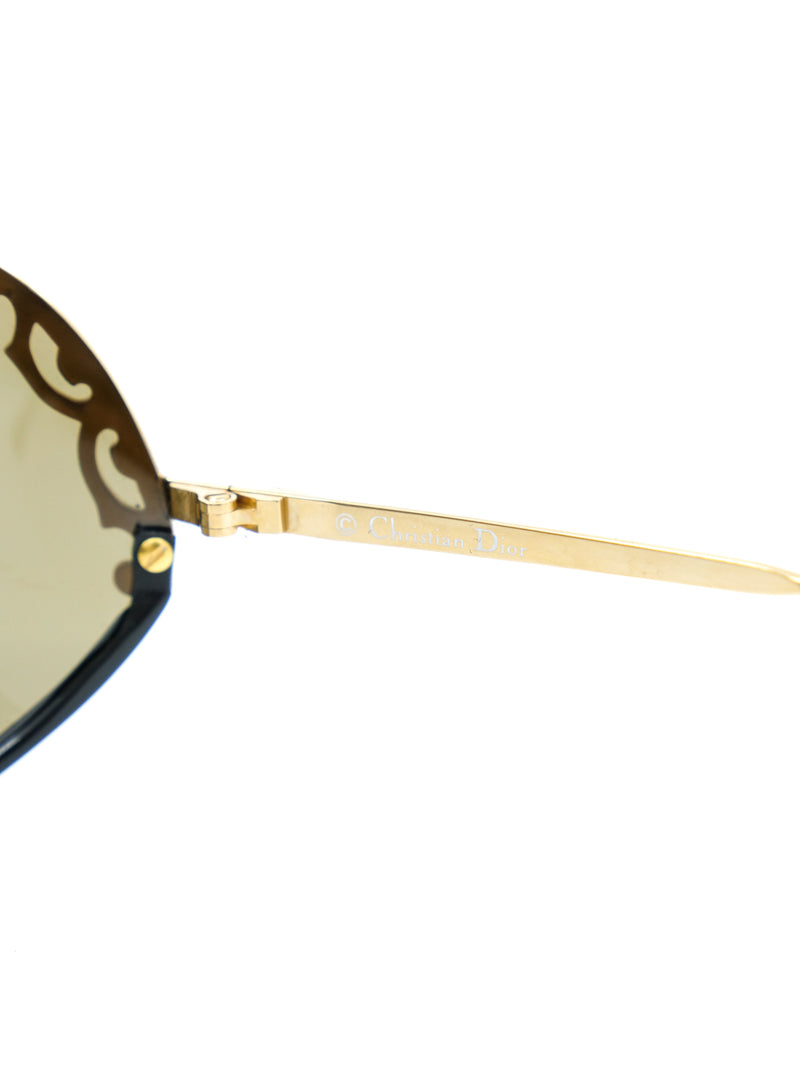 Christian Dior White Framed Shield Sunglasses Accessory arcadeshops.com