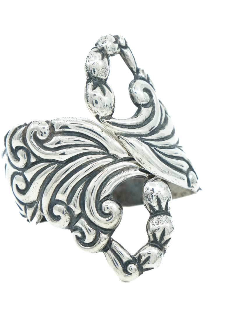 Mexican Sterling Cactus Flower Clamp Bracelet Jewelry arcadeshops.com