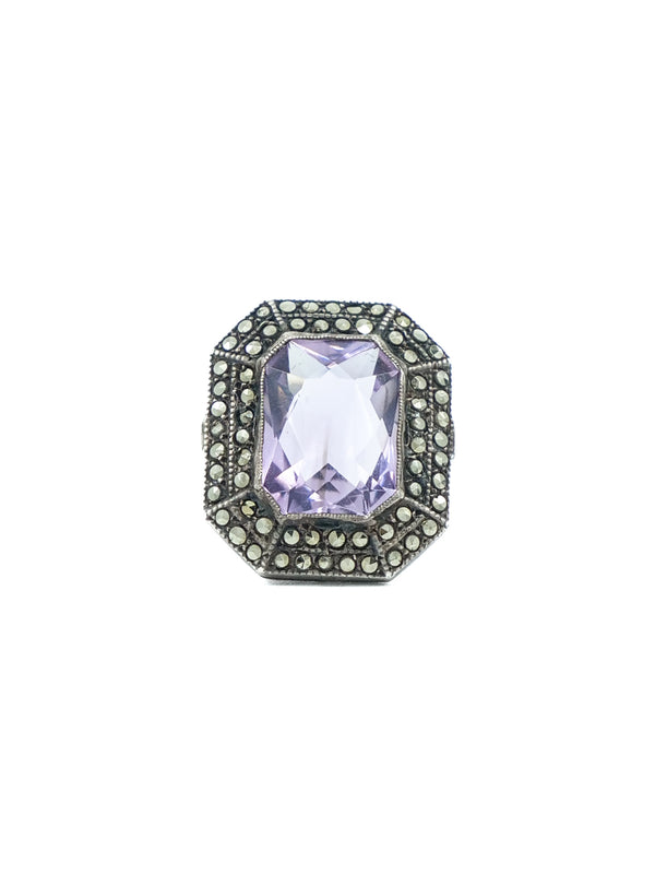 Art Deco Amethyst Cocktail Ring Jewelry arcadeshops.com