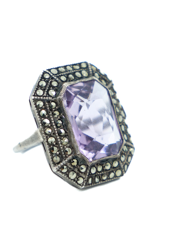 Art Deco Amethyst Cocktail Ring Jewelry arcadeshops.com