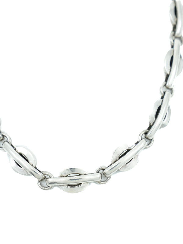 Mexican Sterling Oval and Bar Link Necklace Jewelry arcadeshops.com