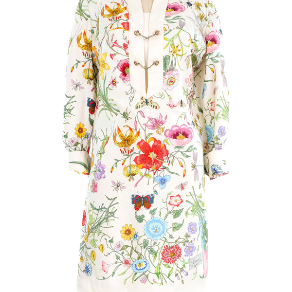 Gucci Floral Sequin-Embellished Denim Shorts