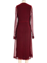 Dries Van Noten Crimson Silk Chiffon Dress Dress arcadeshops.com