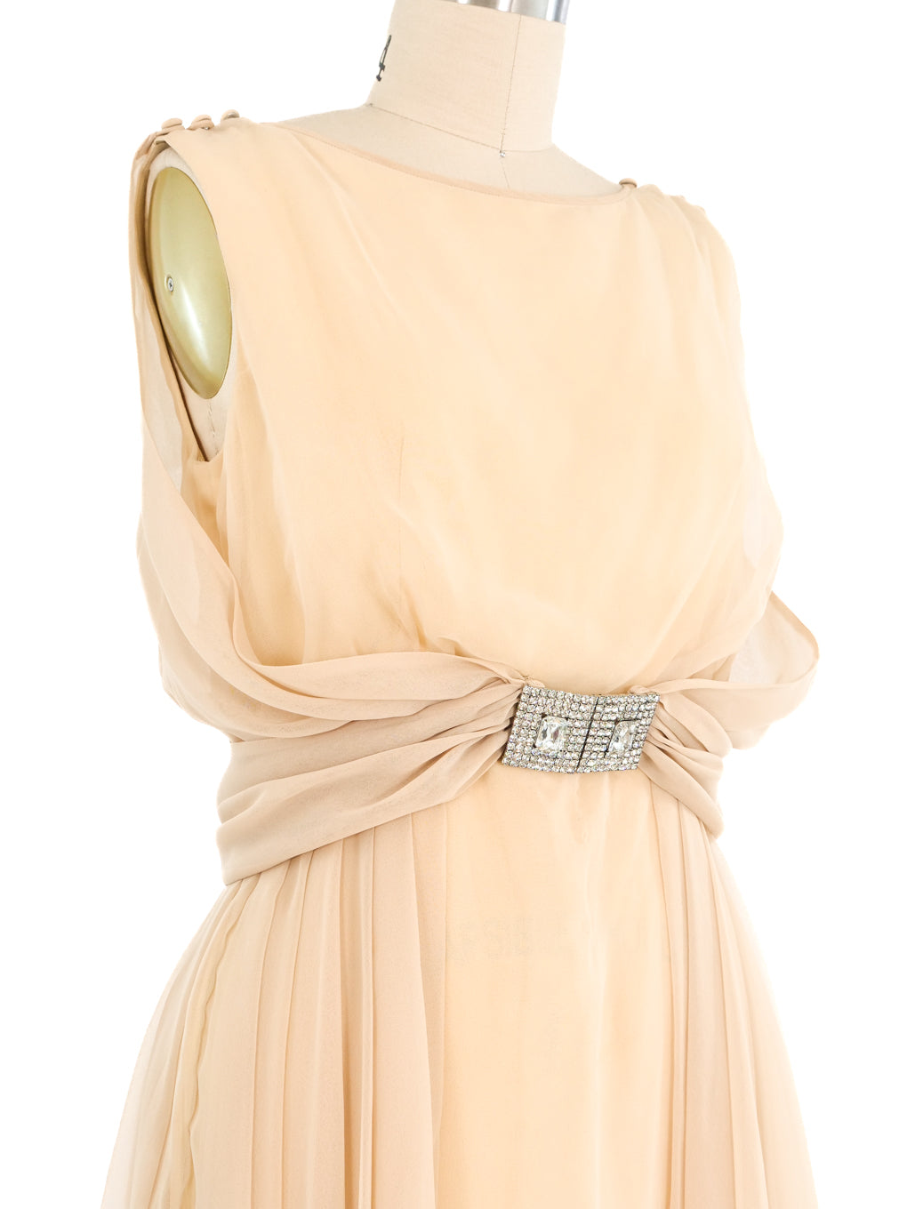 Helen Rose Crystal Accented Chiffon Dress