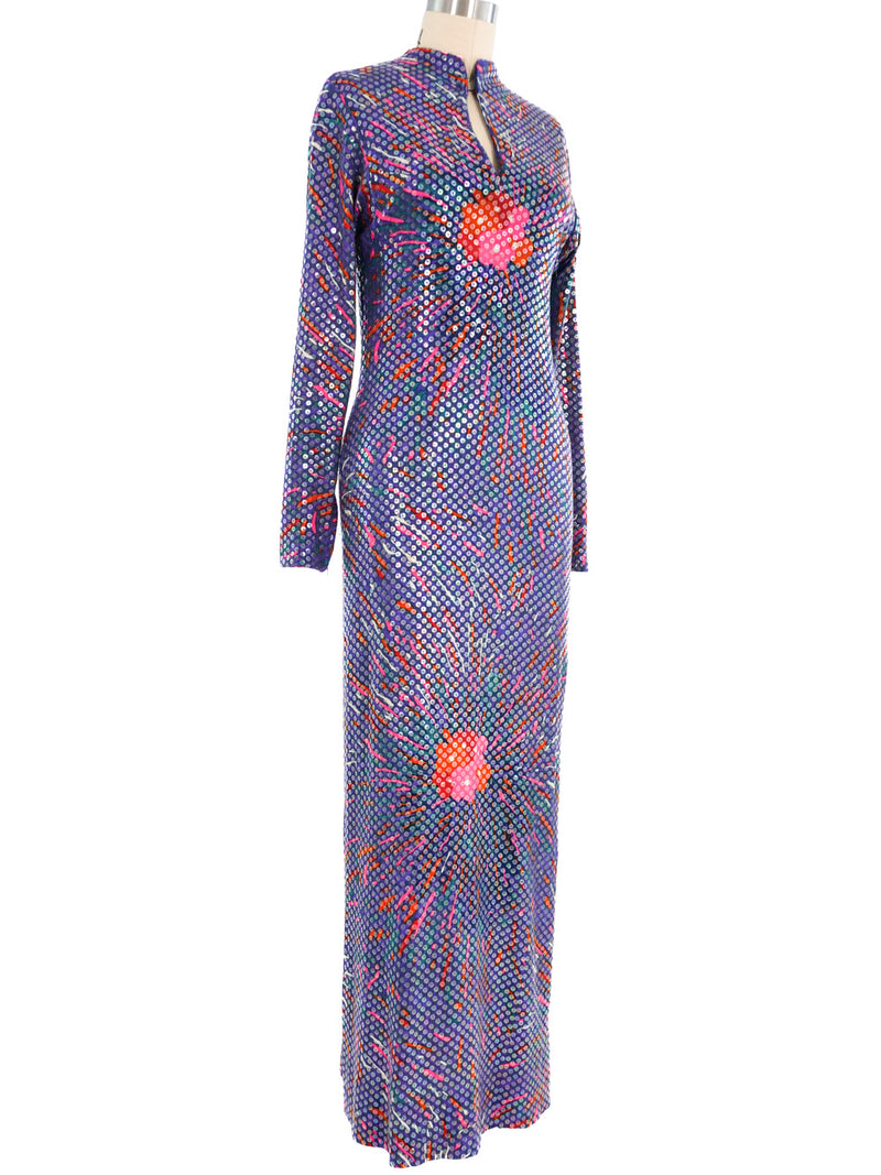 Malcolm Starr Floral Sequined Dress Dress arcadeshops.com