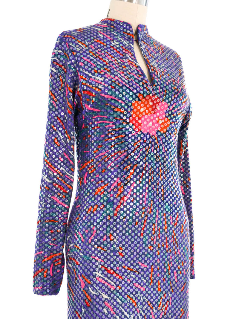 Malcolm Starr Floral Sequined Dress Dress arcadeshops.com