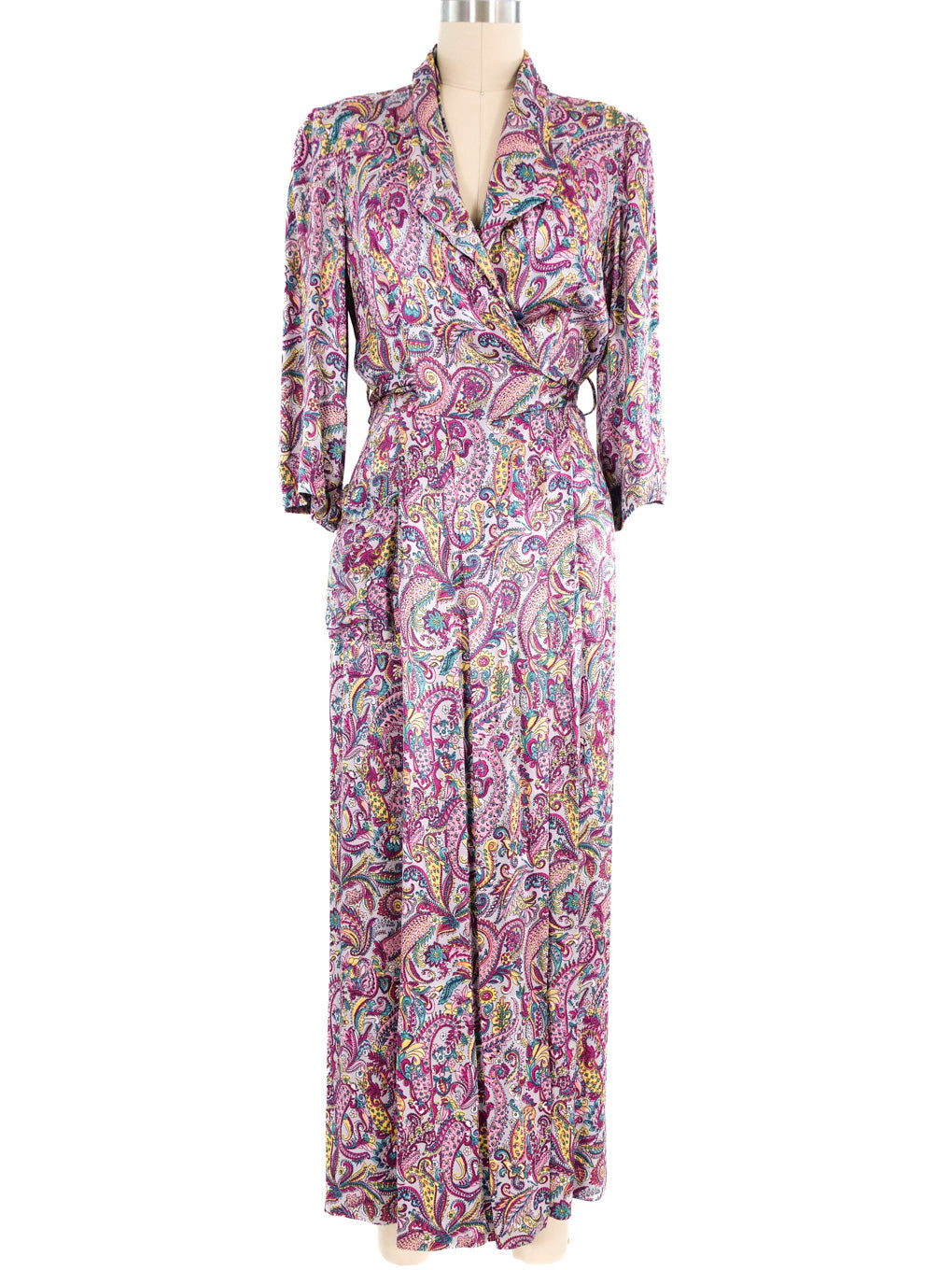 1940's Paisley Printed Silk Robe