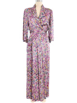 1940's Paisley Printed Silk Robe Dress arcadeshops.com