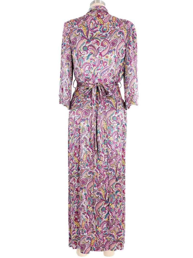 1940's Paisley Printed Silk Robe Dress arcadeshops.com