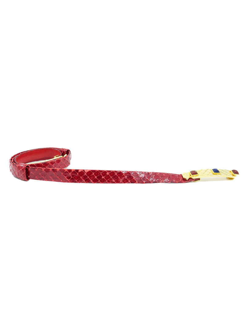 Judith Leiber Jeweled Red Snake Belt Accessory arcadeshops.com