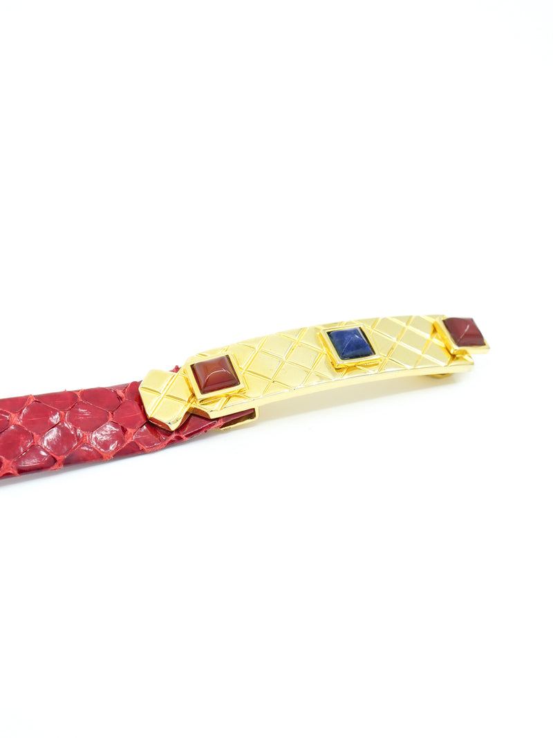 Judith Leiber Jeweled Red Snake Belt Accessory arcadeshops.com