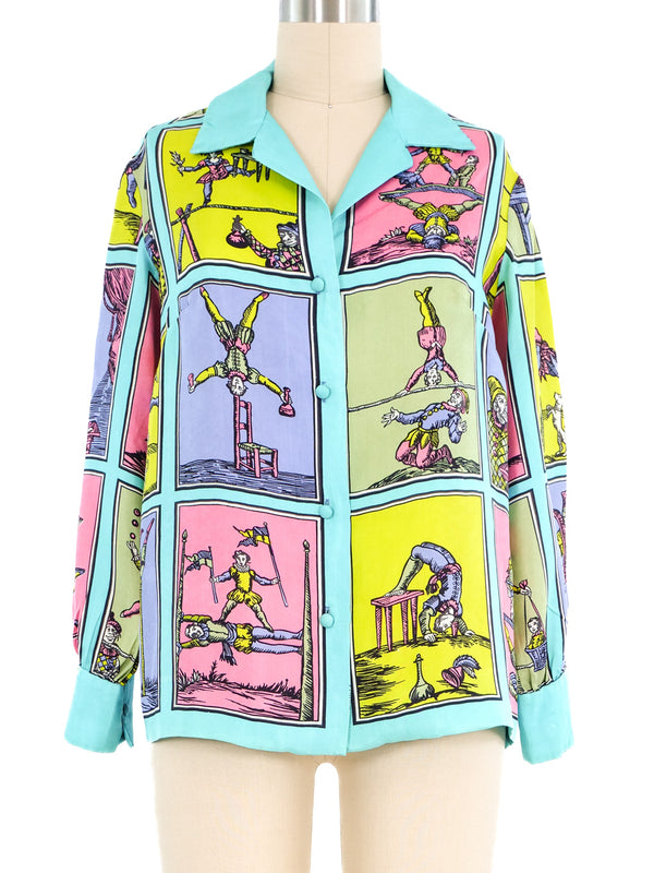 Novelty Jester Print Top Top arcadeshops.com