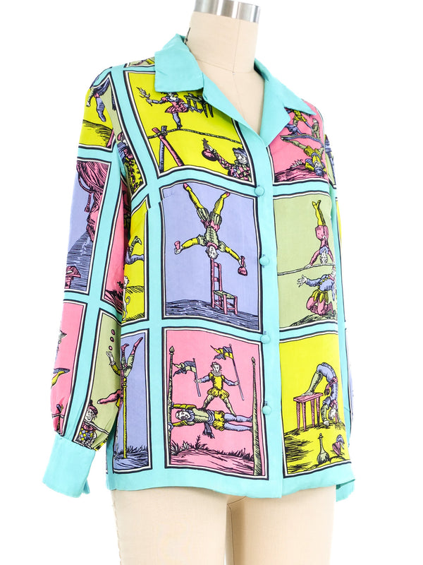 Novelty Jester Print Top Top arcadeshops.com