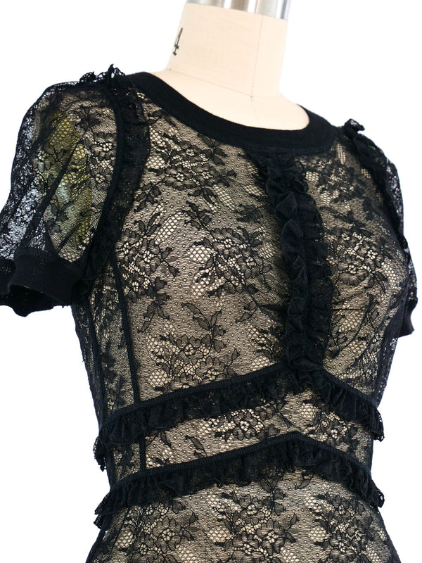 Louis Vuitton Lace Ruffle Top Top arcadeshops.com