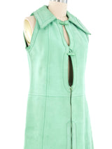 1960's Jean Muir Seafoam Suede Cutout Dress Dress arcadeshops.com