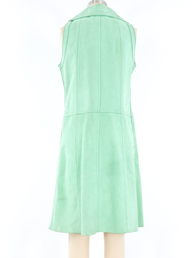 1960's Jean Muir Seafoam Suede Cutout Dress Dress arcadeshops.com