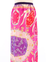 Floral Chiffon Metallic Maxi Skirt Bottom arcadeshops.com