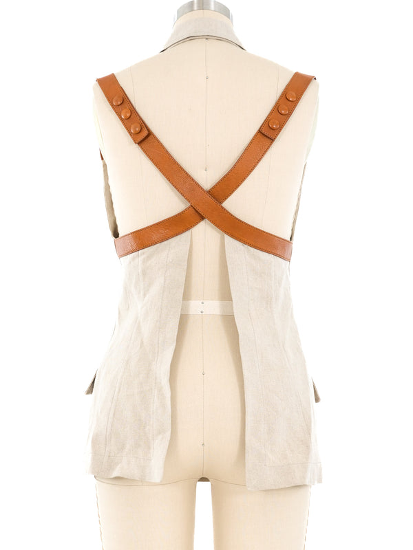 Jean Paul Gaultier Linen Crossback Vest Top arcadeshops.com
