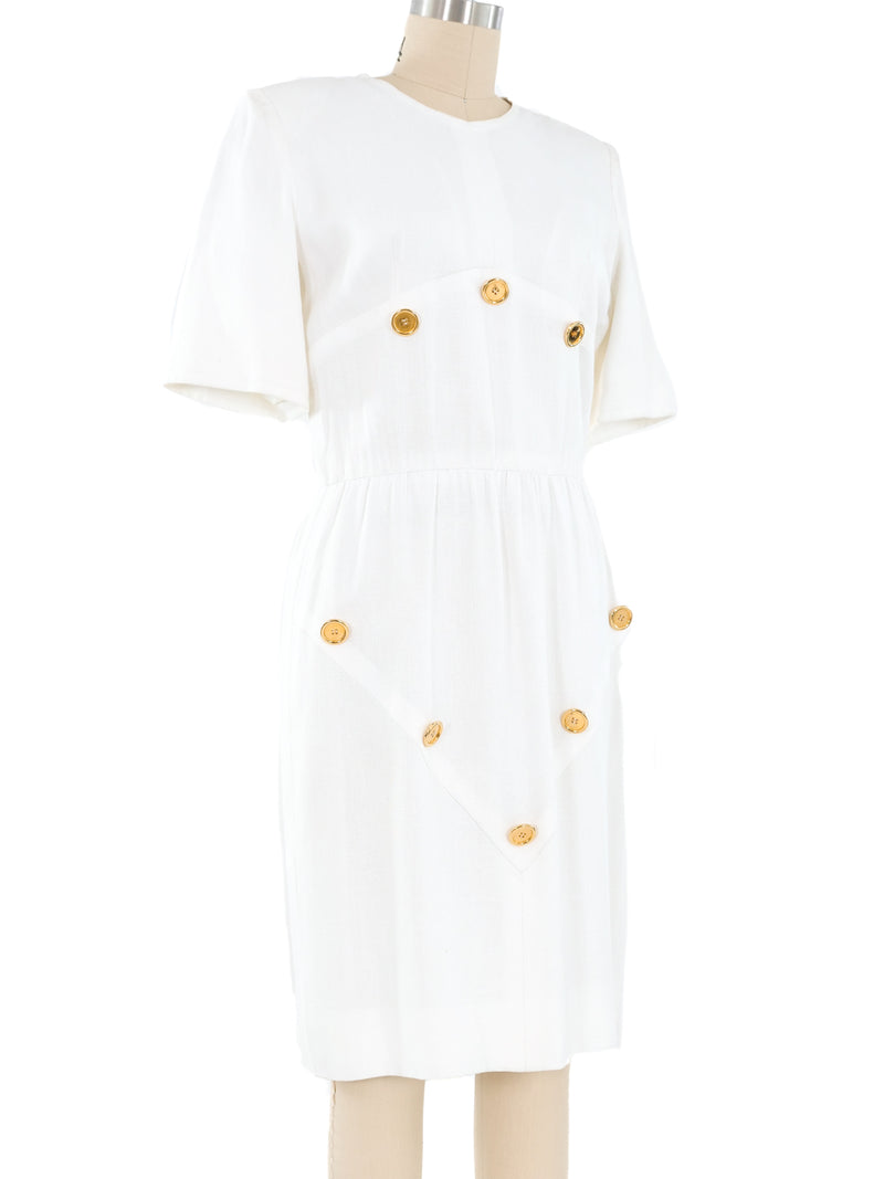 1980s Givenchy Gold Button Dress Dress arcadeshops.com