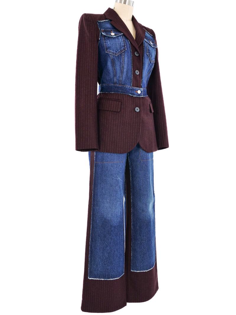 Jean Paul Gaultier Jeans Pinstripe Pantsuit Suit arcadeshops.com