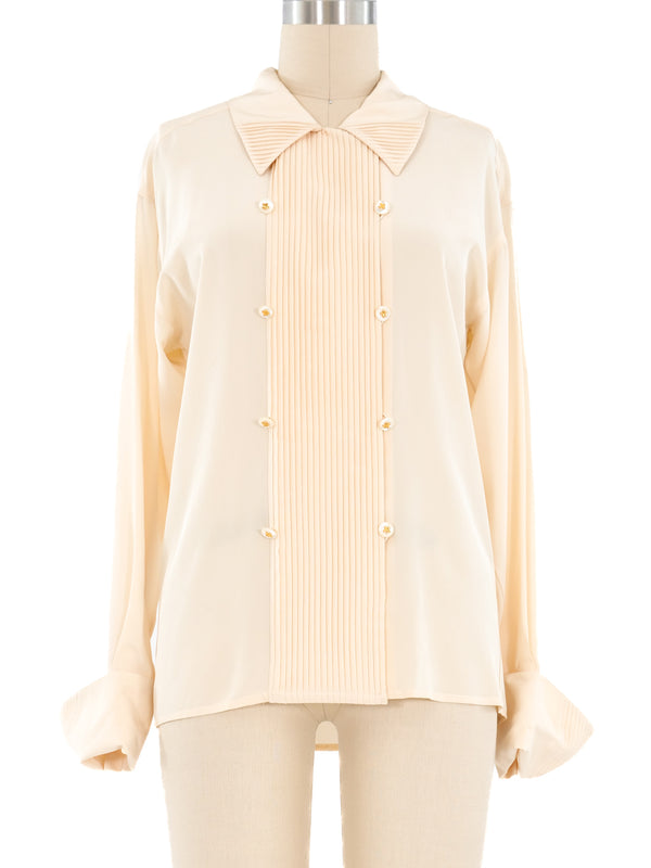 Chanel Double Breasted Blouse Top arcadeshops.com