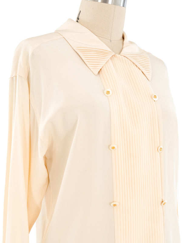 Chanel Double Breasted Blouse Top arcadeshops.com