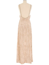 1960s Blush Beaded Gown Dress arcadeshops.com