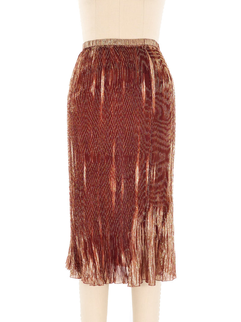 Vicky Teil Metallic Pleated Skirt Ensemble Suit arcadeshops.com