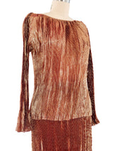 Vicky Teil Metallic Pleated Skirt Ensemble Suit arcadeshops.com