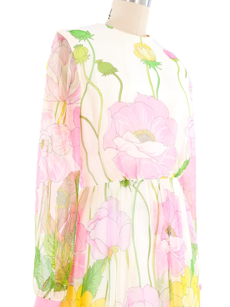 1960's Jack Bryan Floral Gown Dress arcadeshops.com