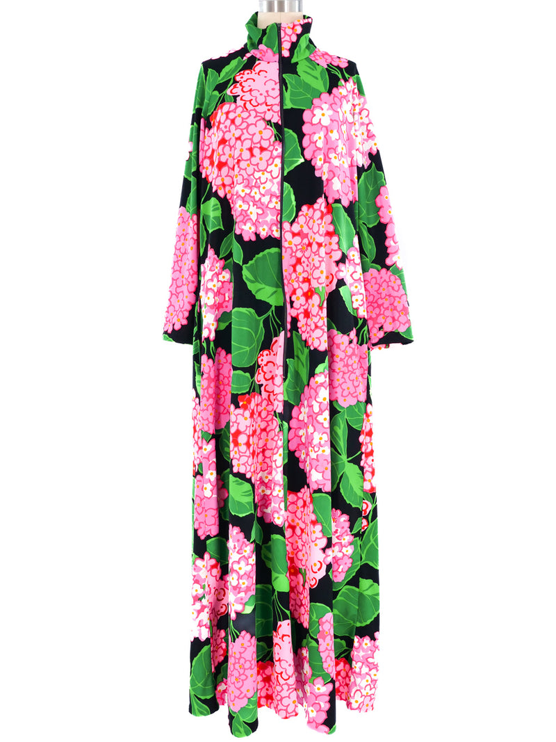 Floral Zip Front Caftan Dress arcadeshops.com