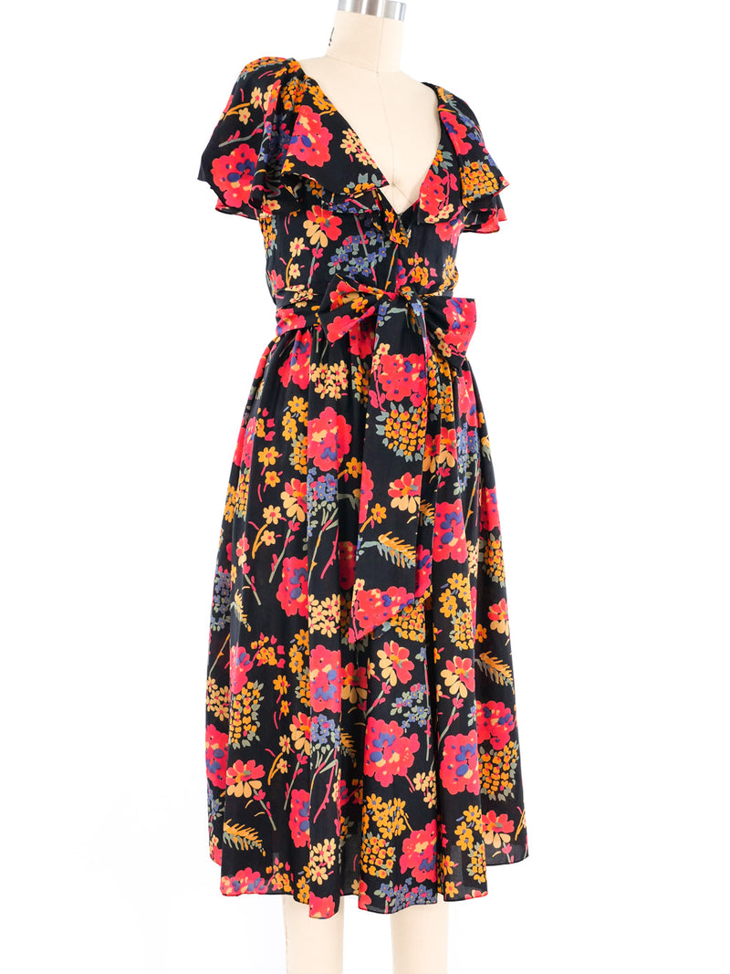 Oscar De La Renta Floral Print Dress Dress arcadeshops.com