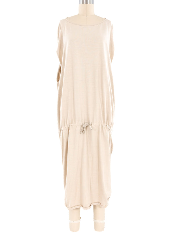Issey Miyake Beige Cotton Drawstring Dress Dress arcadeshops.com