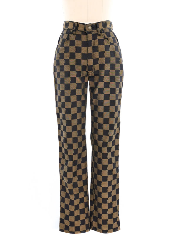 Fendi Checkered Pants Bottom arcadeshops.com
