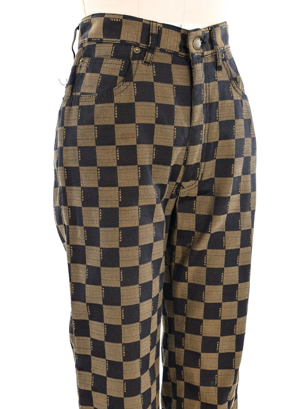 Fendi Checkered Pants Bottom arcadeshops.com