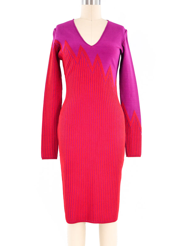 Thierry Mugler Couture Two Tone Knit Dress Dress arcadeshops.com