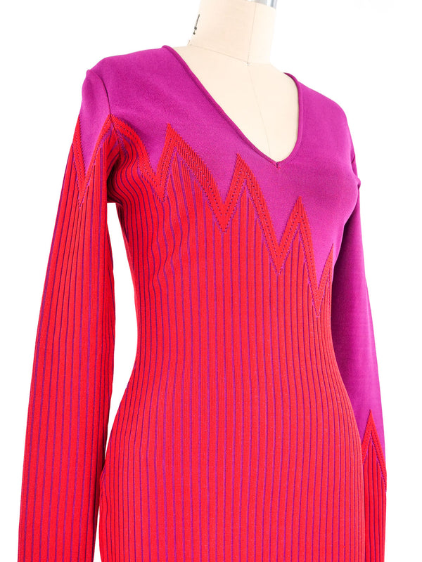 Thierry Mugler Couture Two Tone Knit Dress Dress arcadeshops.com