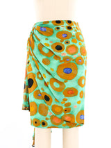 Valentino Aqua Printed Wrap Skirt Bottom arcadeshops.com