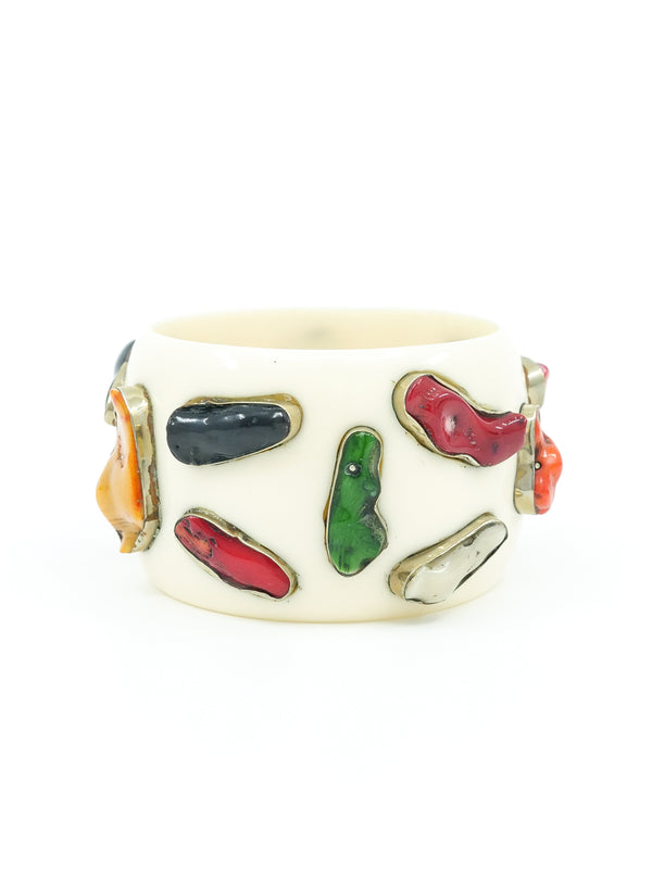 Studded Ivory Resin Bangle Accessory arcadeshops.com