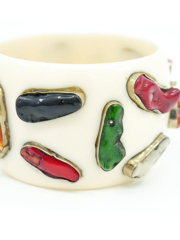 Studded Ivory Resin Bangle Accessory arcadeshops.com