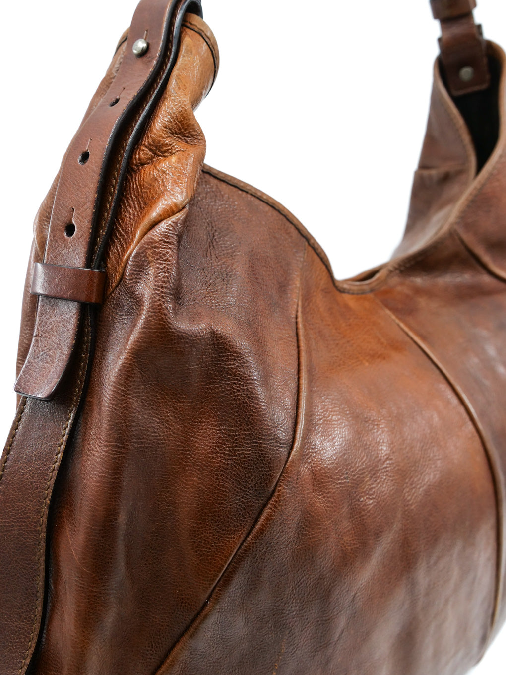 Yves Saint Laurent YSL Brown Mombasa Leather Shoulder Bag Pony