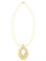Trifari Pearl Pendant Necklace Jewelry arcadeshops.com