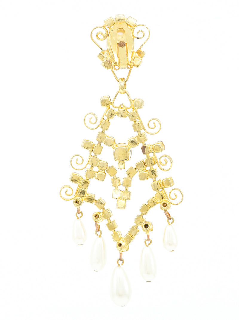 Pearl Drop Chandelier Earrings Jewelry arcadeshops.com