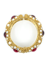 Rhinestone Accented Gold Bangle Jewelry arcadeshops.com